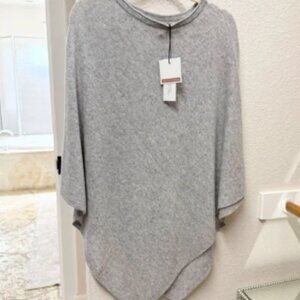 NEW RACHEL ZOE 100% 2 Ply Cashmere Poncho Gray One Size NWT